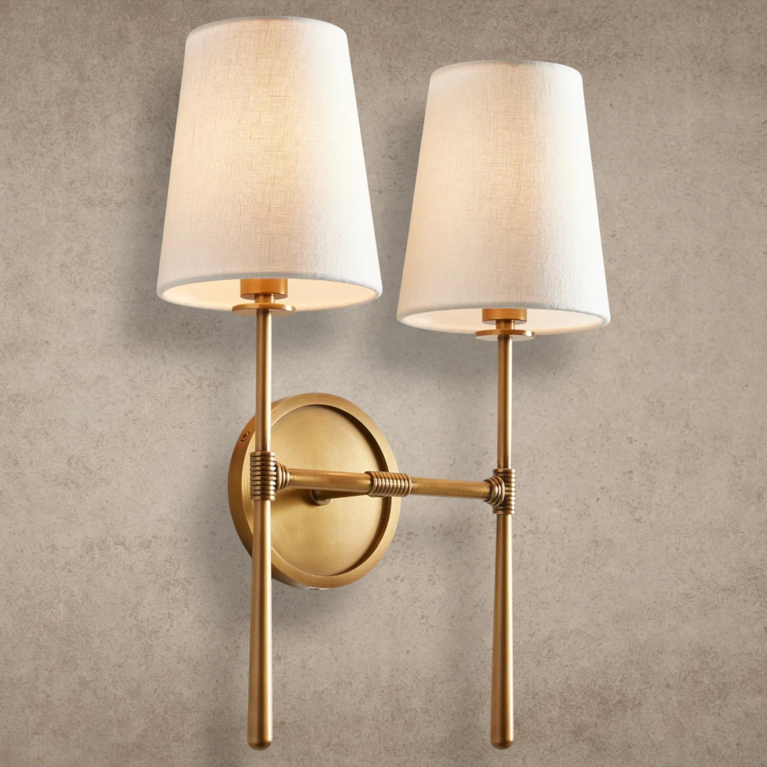 Brass Rhodes Double Sconce