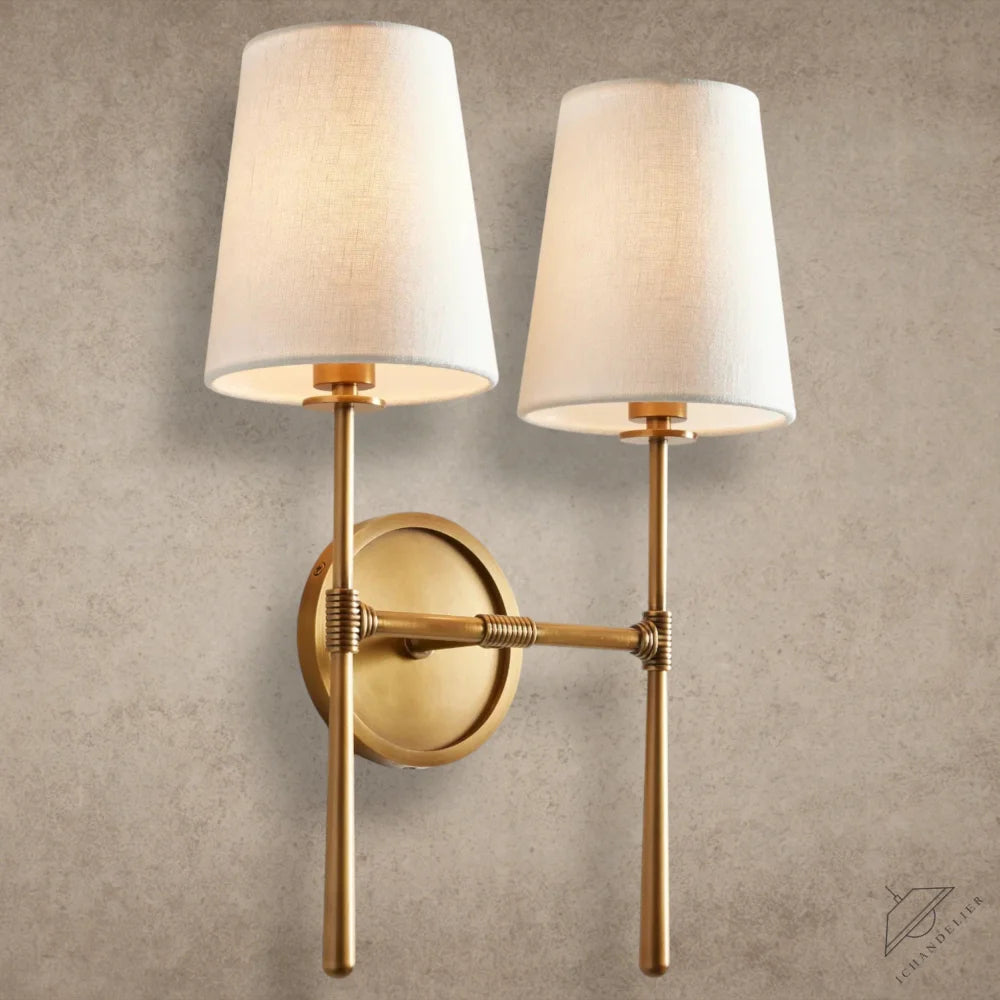 Brass Rhodes Double Sconce