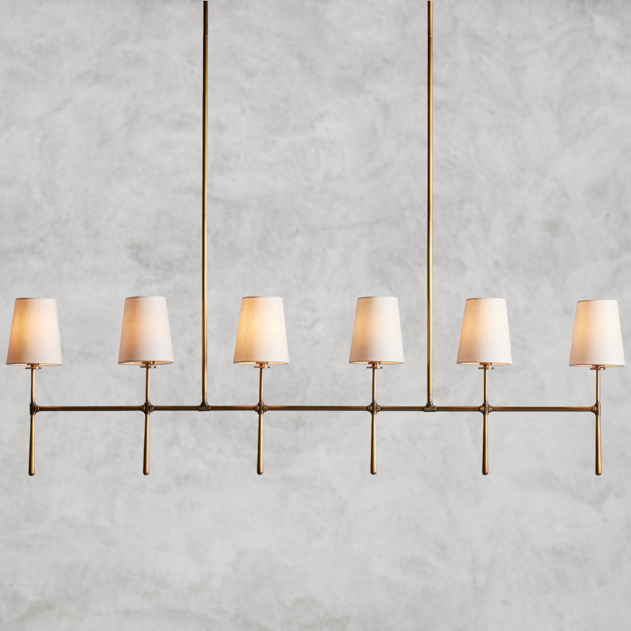 6 Light / Brass Rhodes Linear Chandelier