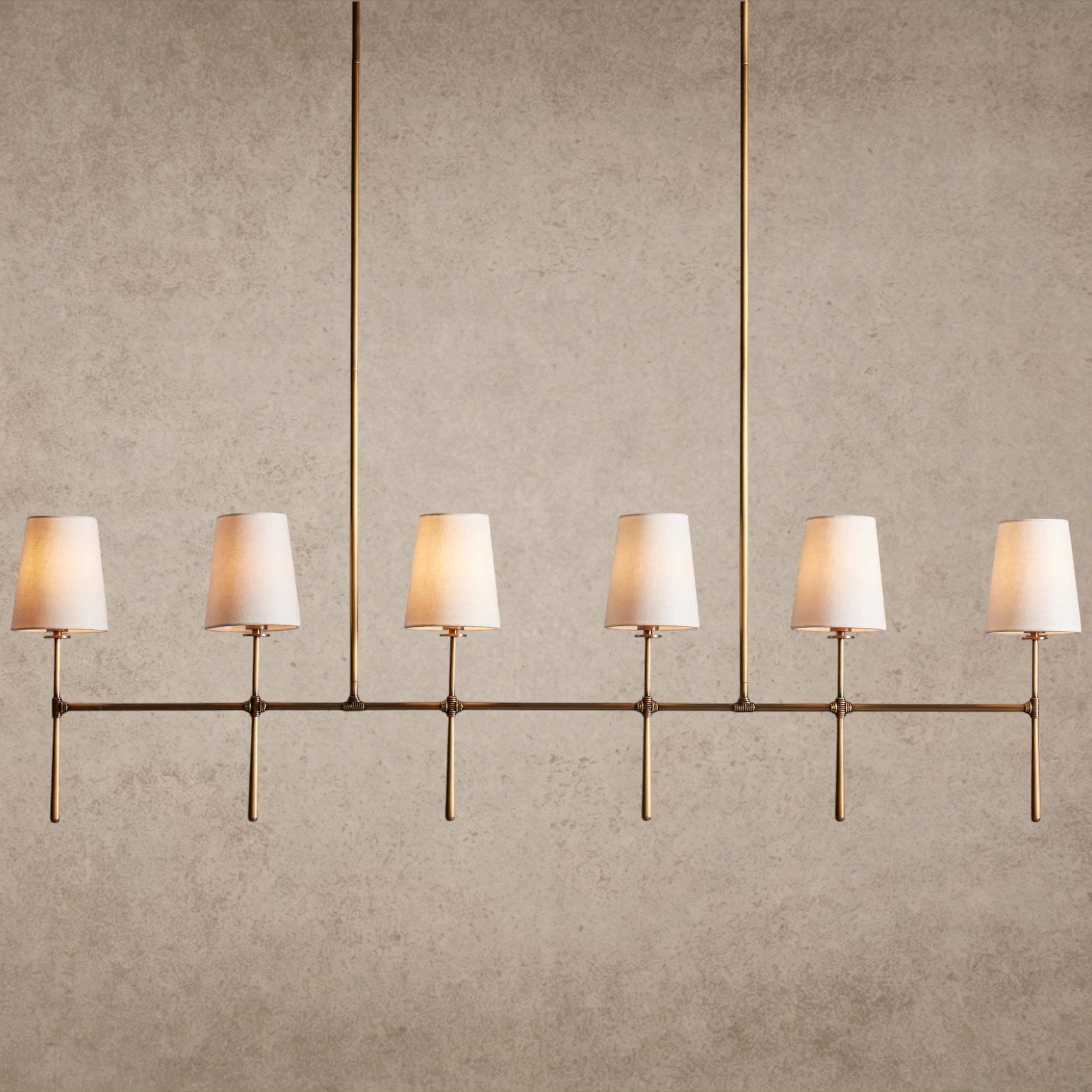 6 Light / Brass Rhodes Linear Chandelier