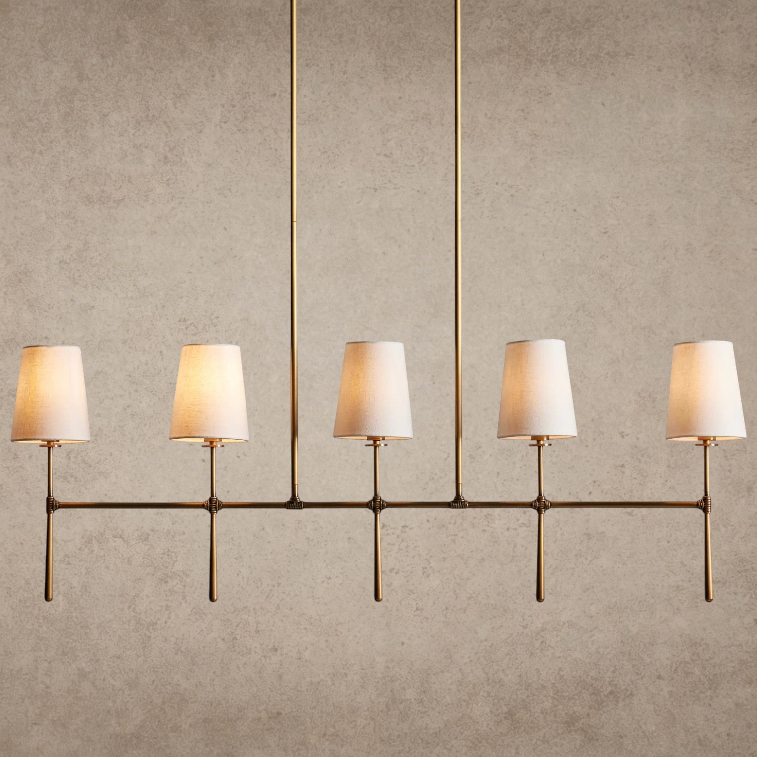 5 Light / Brass Rhodes Linear Chandelier