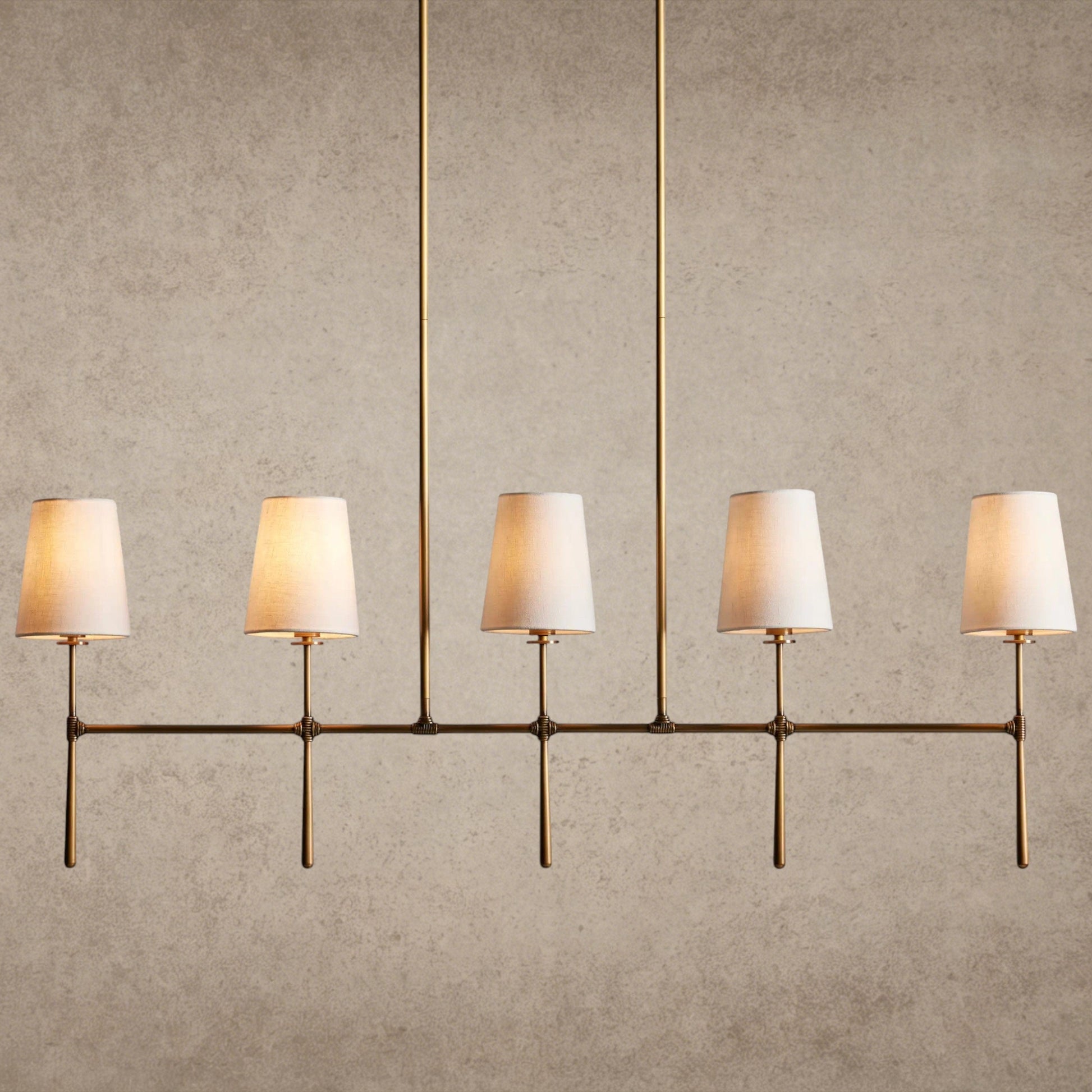 5 Light / Brass Rhodes Linear Chandelier