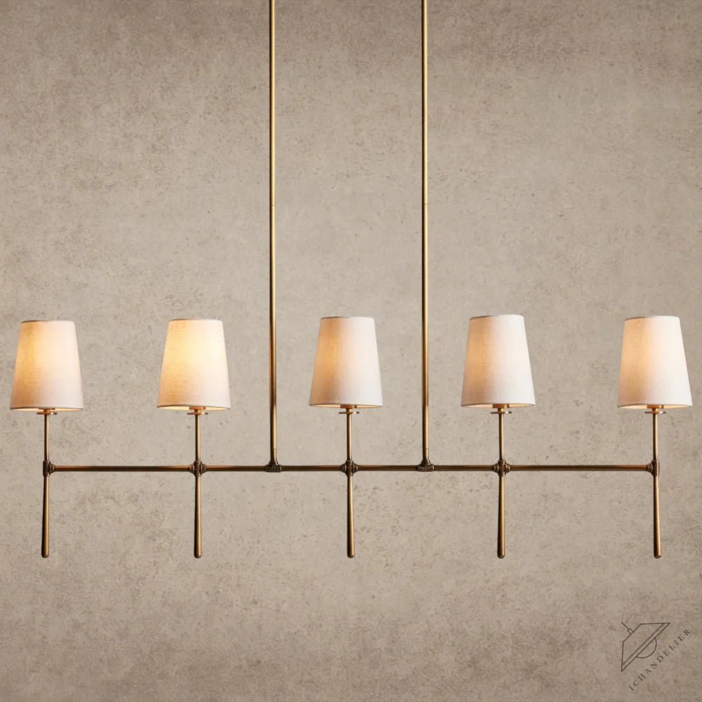 5 Light / Brass Rhodes Linear Chandelier