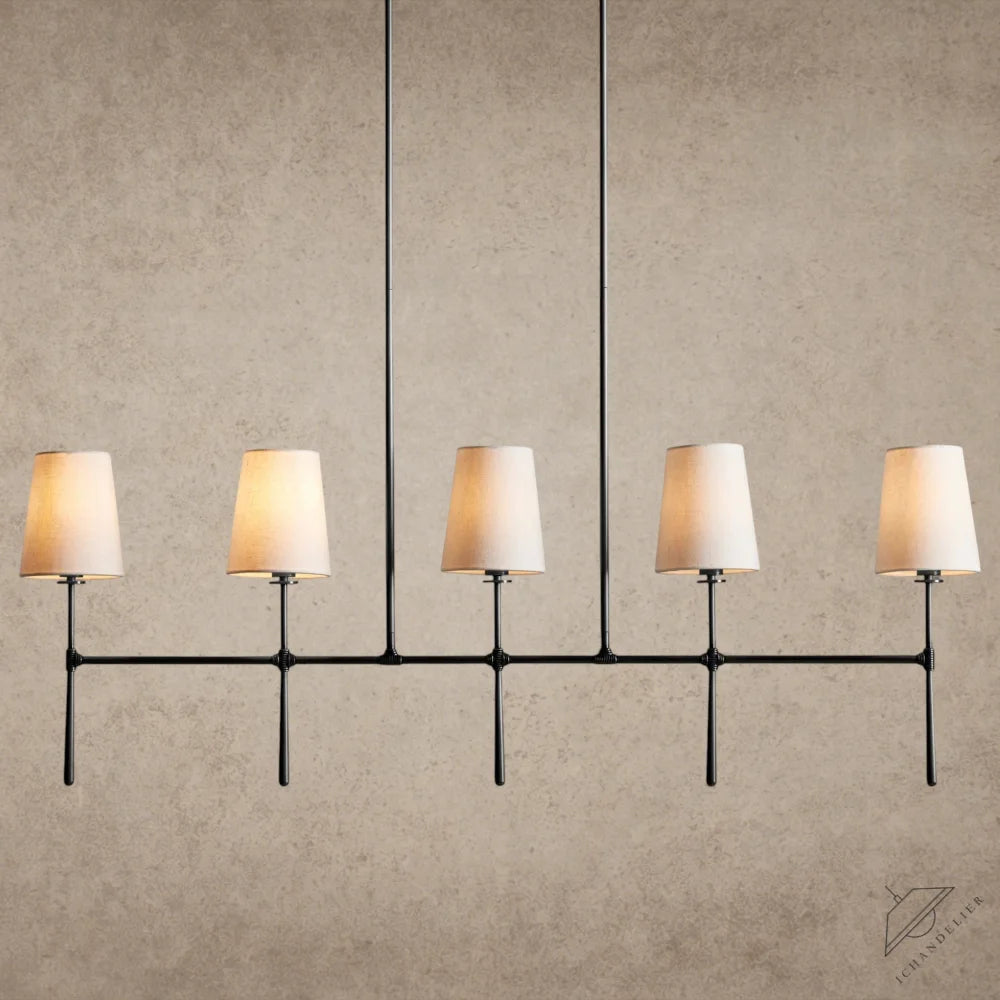 5 Light / Bronze Rhodes Linear Chandelier