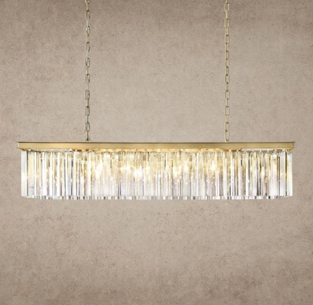 49" / Brass Rhys Rectangular Chandelier 49", 60"