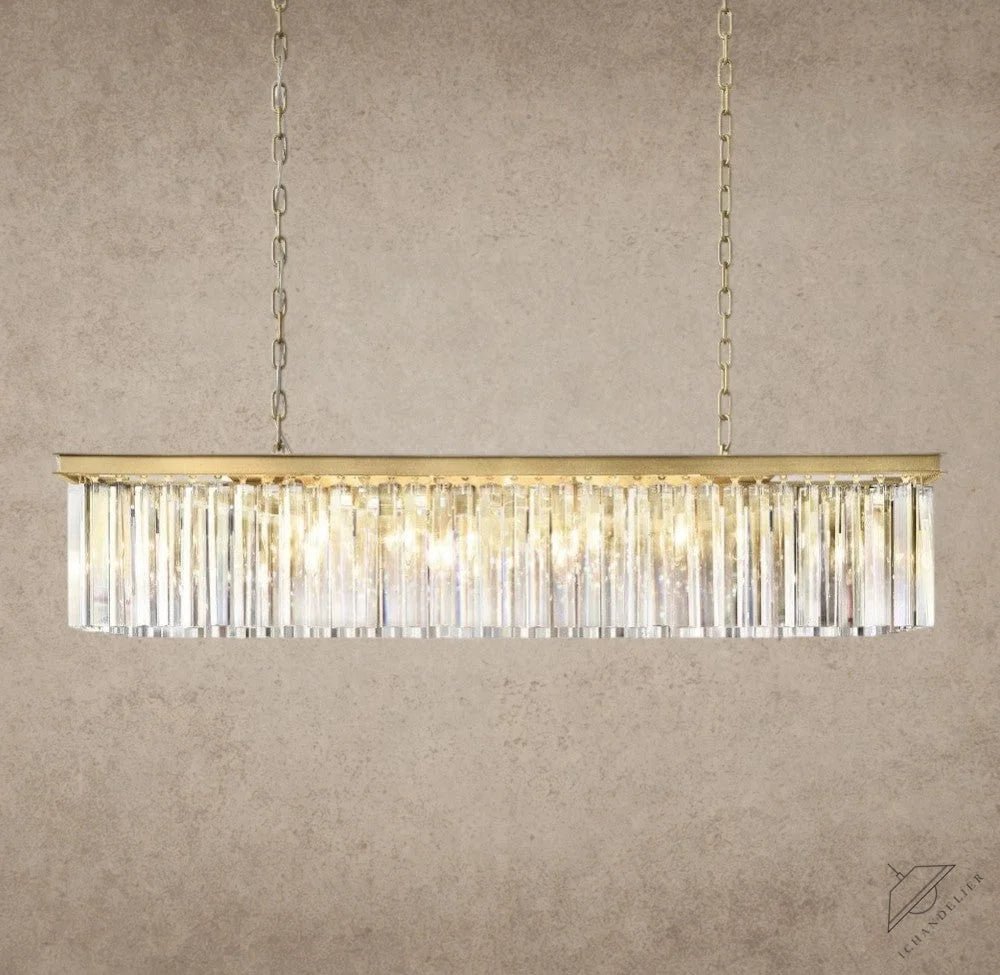49" / Brass Rhys Rectangular Chandelier 49", 60"