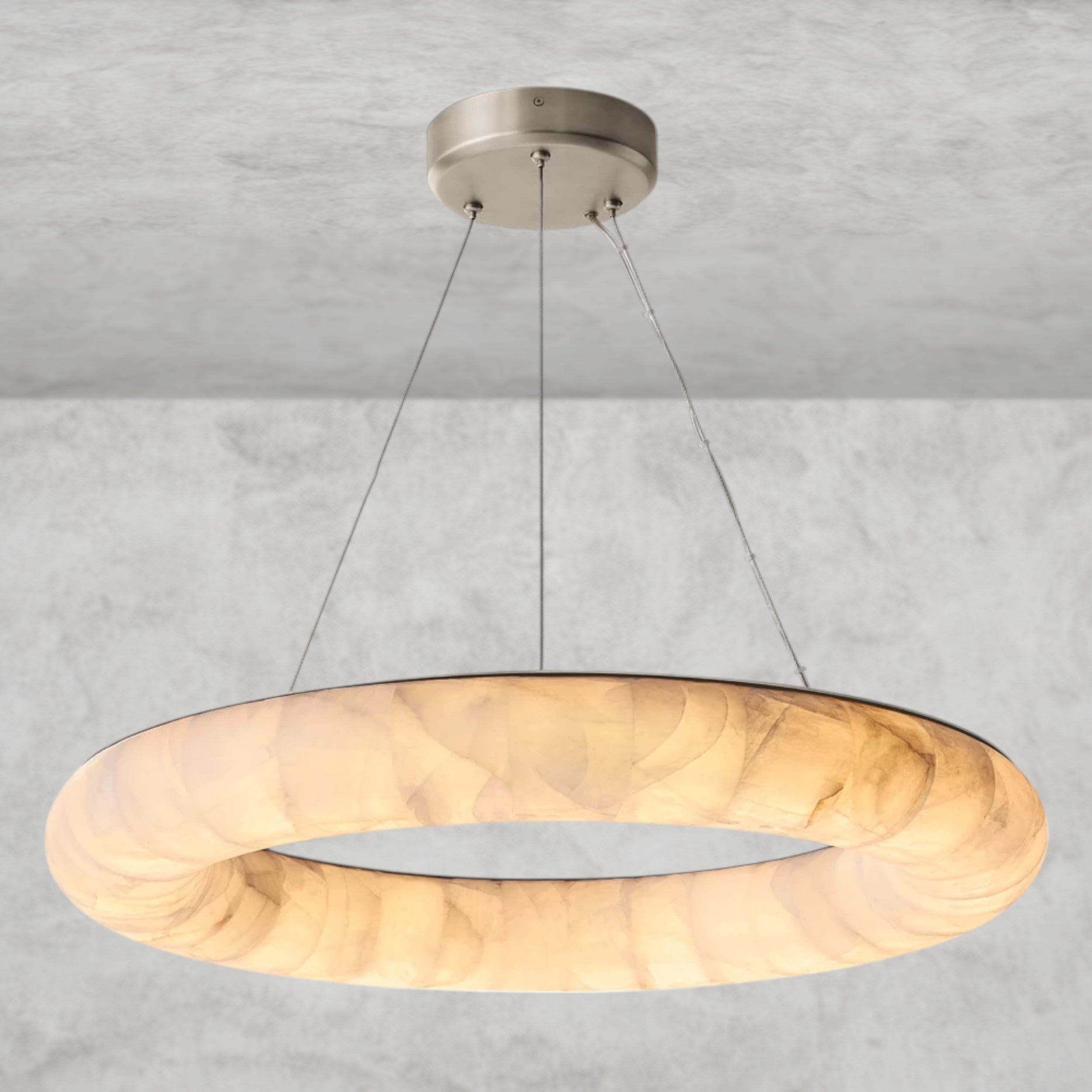 31" / Nickle Rivage lisse round chandelier 31", 41", 61"