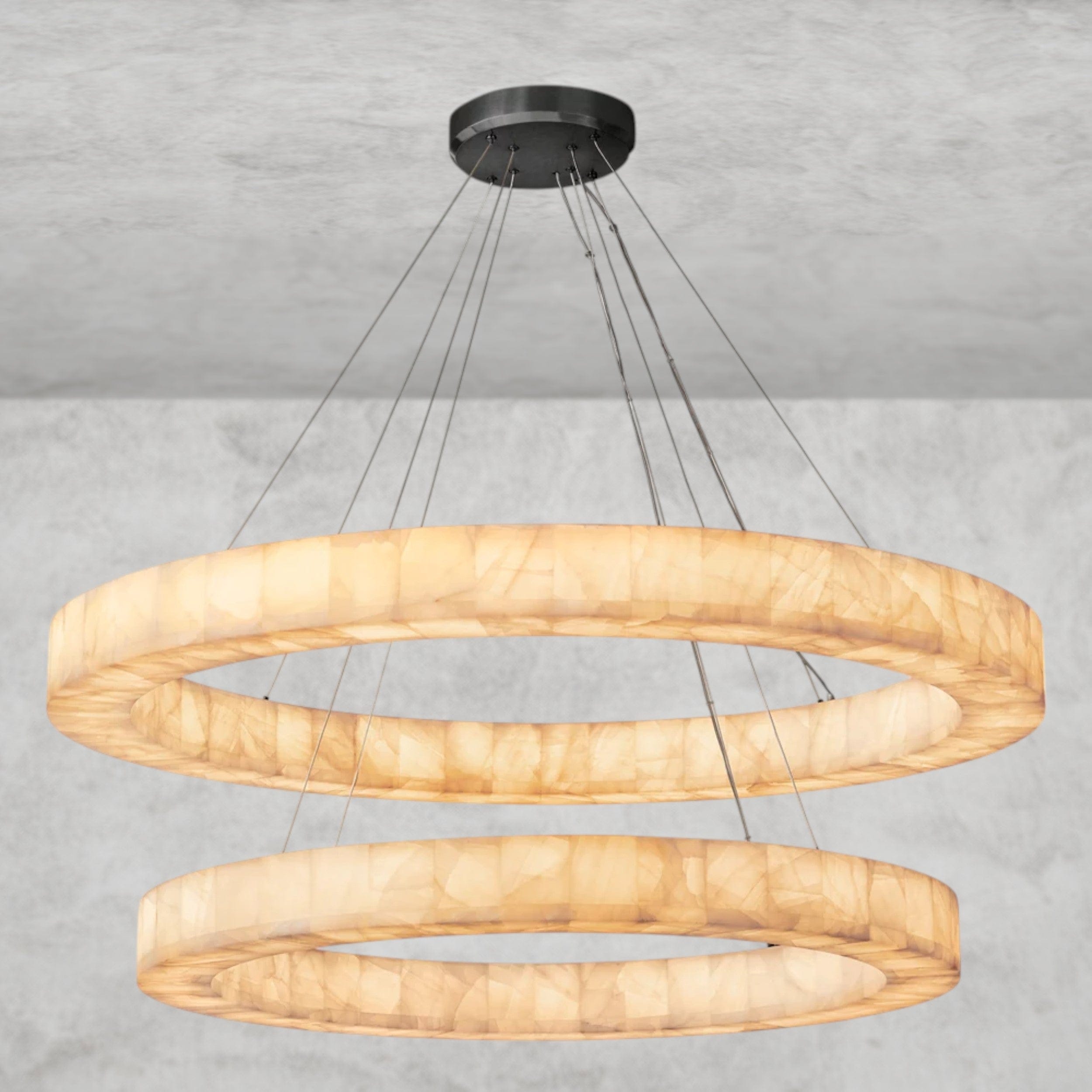 Bronze Rivage Lueur Two-Tier Round Chandelier 60