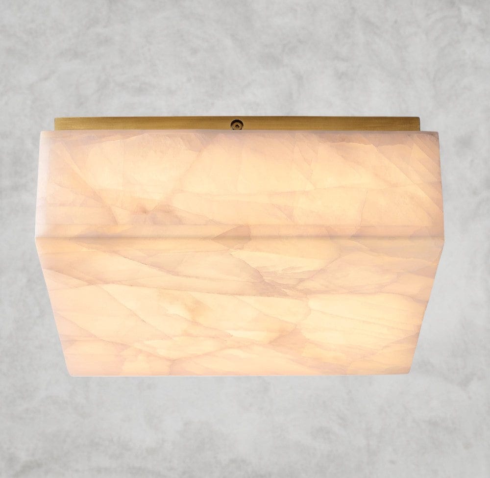 14" / Brass Rivage square flushmount 6", 10", 14"