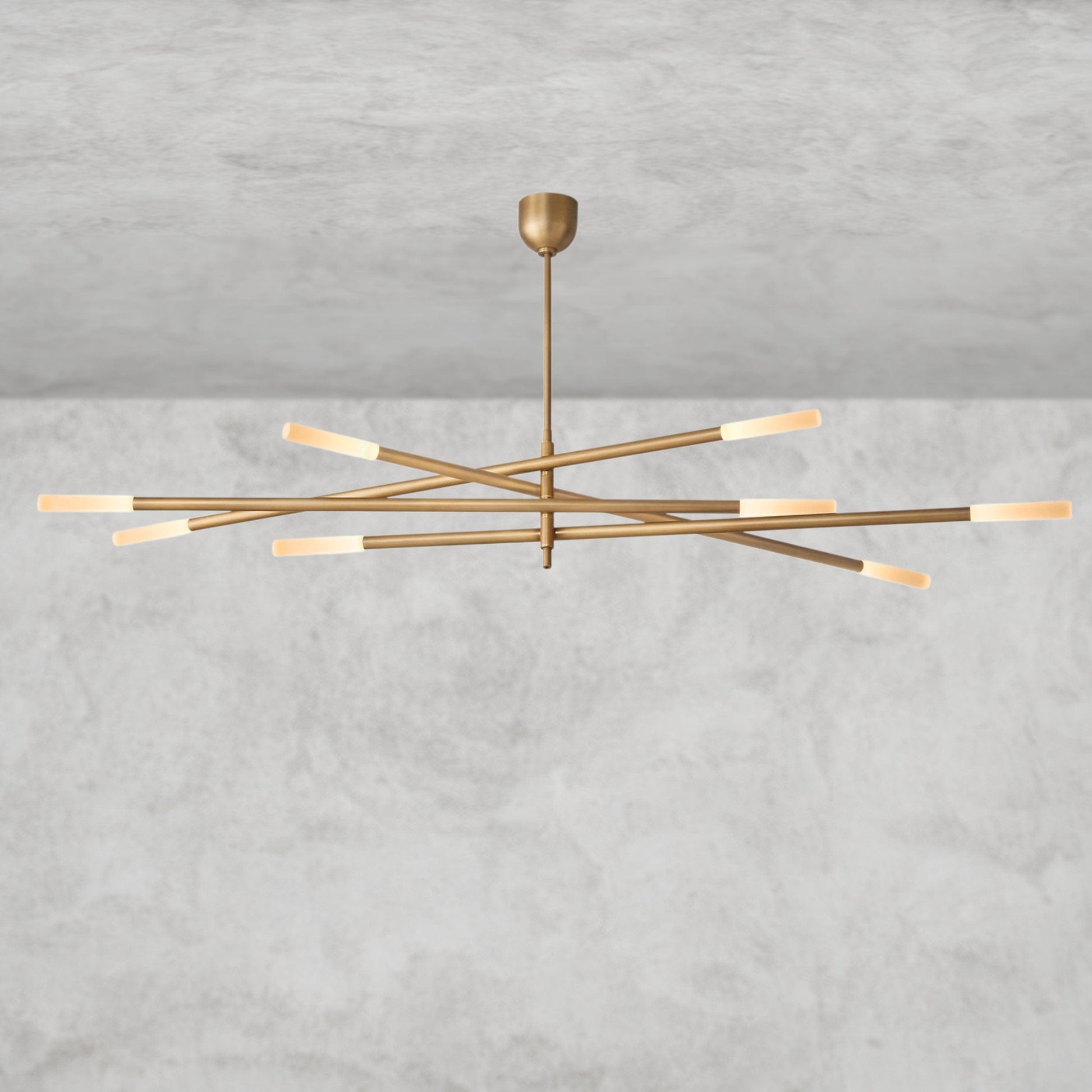 65" / Brass Rousseau 8-Light Mobile Etched Rod Chandelier 65", 80"
