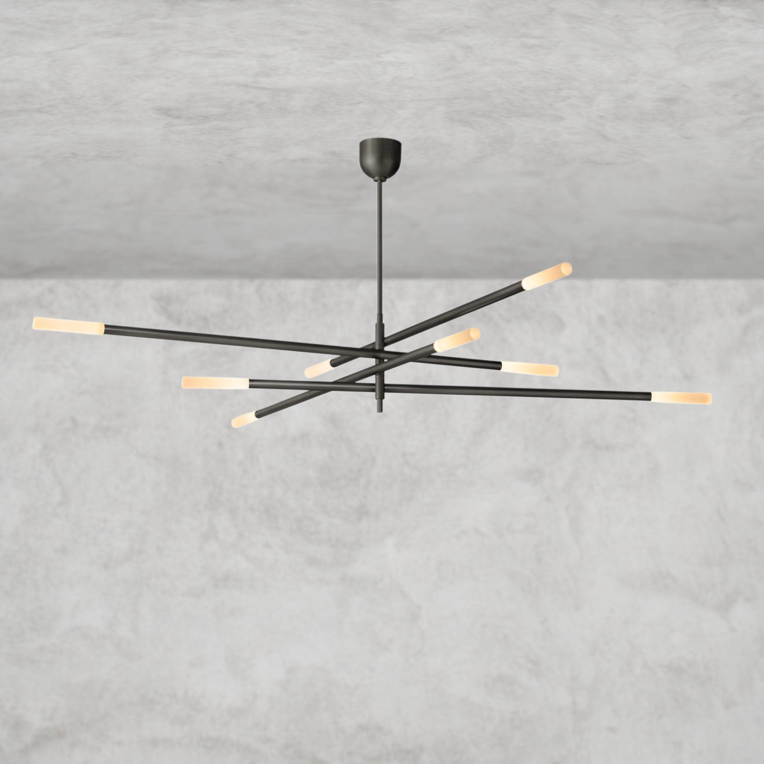 80" / Bronze Rousseau 8-Light Mobile Etched Rod Chandelier 65", 80"