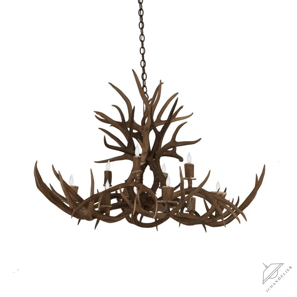 Rustic Lodge 10 - Light Chandelier 45"W