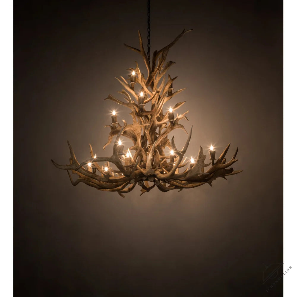 Rustic Lodge 18 - Light Chandelier 65"W