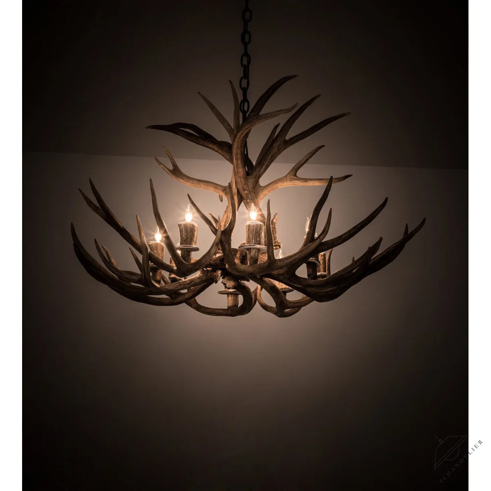 Rustic Lodge 8 - Light Chandelier 38"W