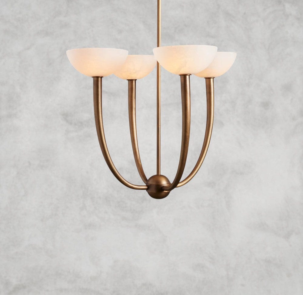 22" / Brass Saguaro Alabaster Chandelier 22", 42"