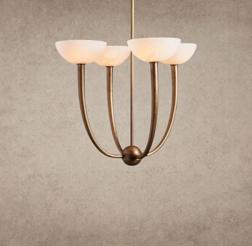 22" / Brass Saguaro Alabaster Chandelier 22", 42"