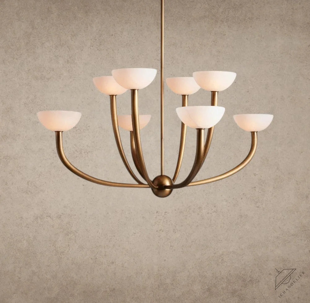 42" / Brass Saguaro Alabaster Chandelier 22", 42"