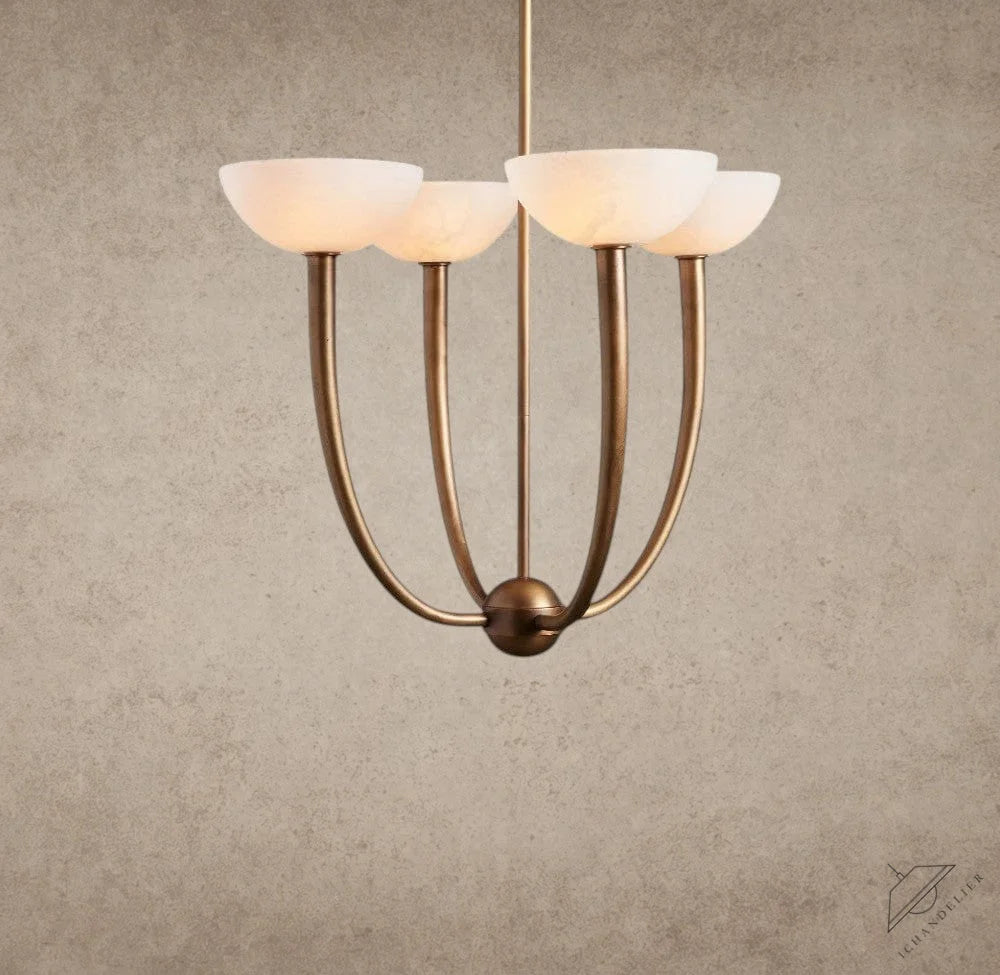 22" / Brass Saguaro Alabaster Chandelier 22", 42"