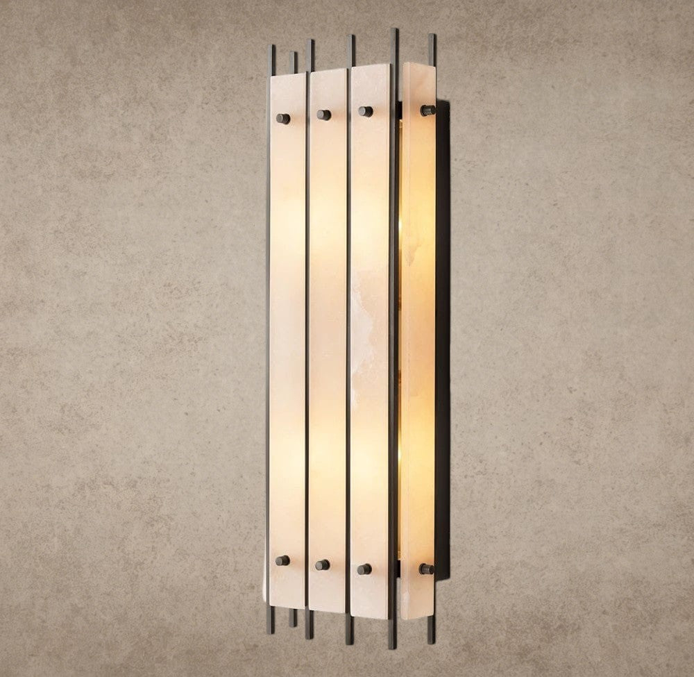 Bronze San Marco Alabaster Grand Rectangular Sconce
