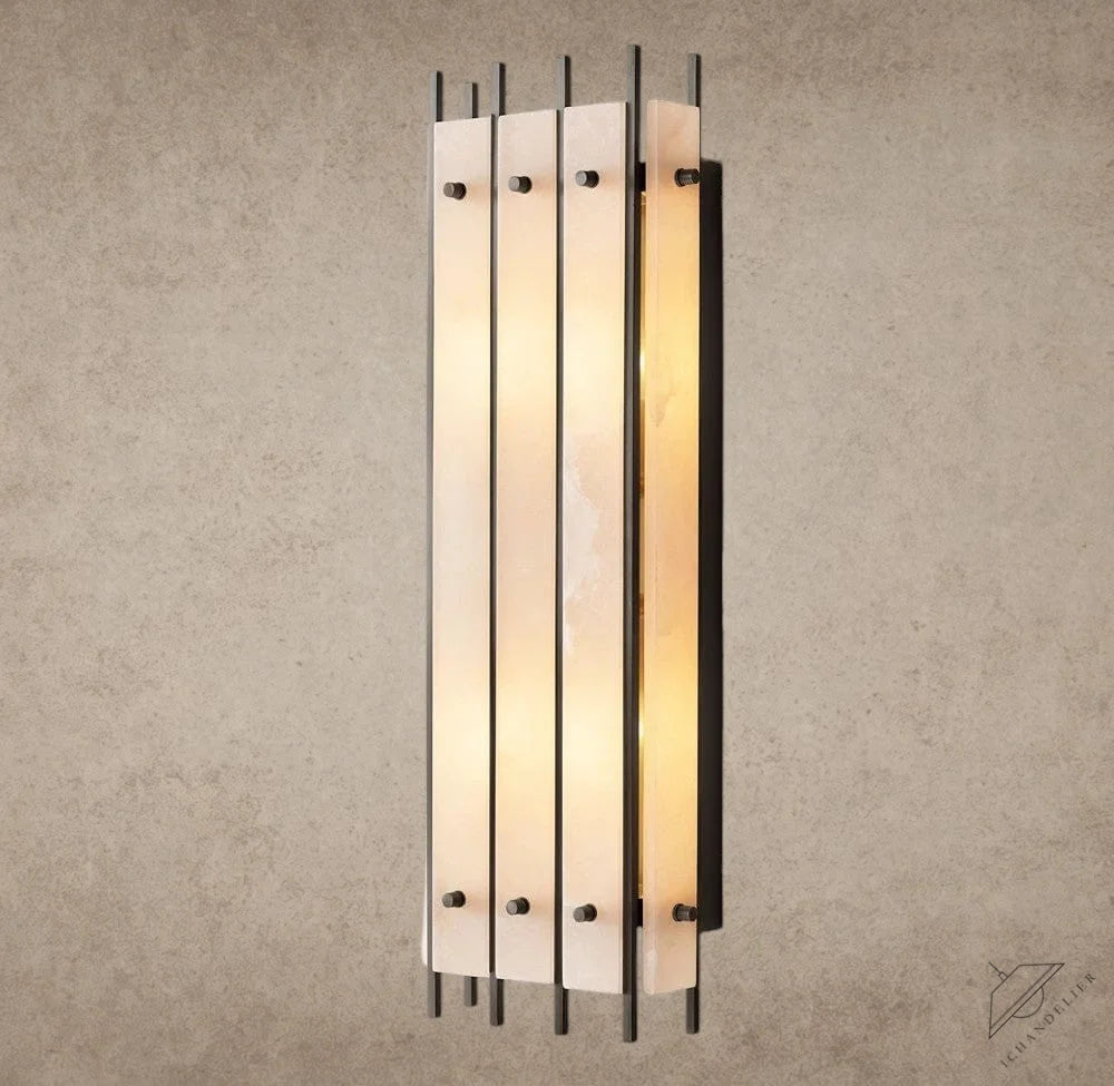 Bronze San Marco Alabaster Grand Rectangular Sconce
