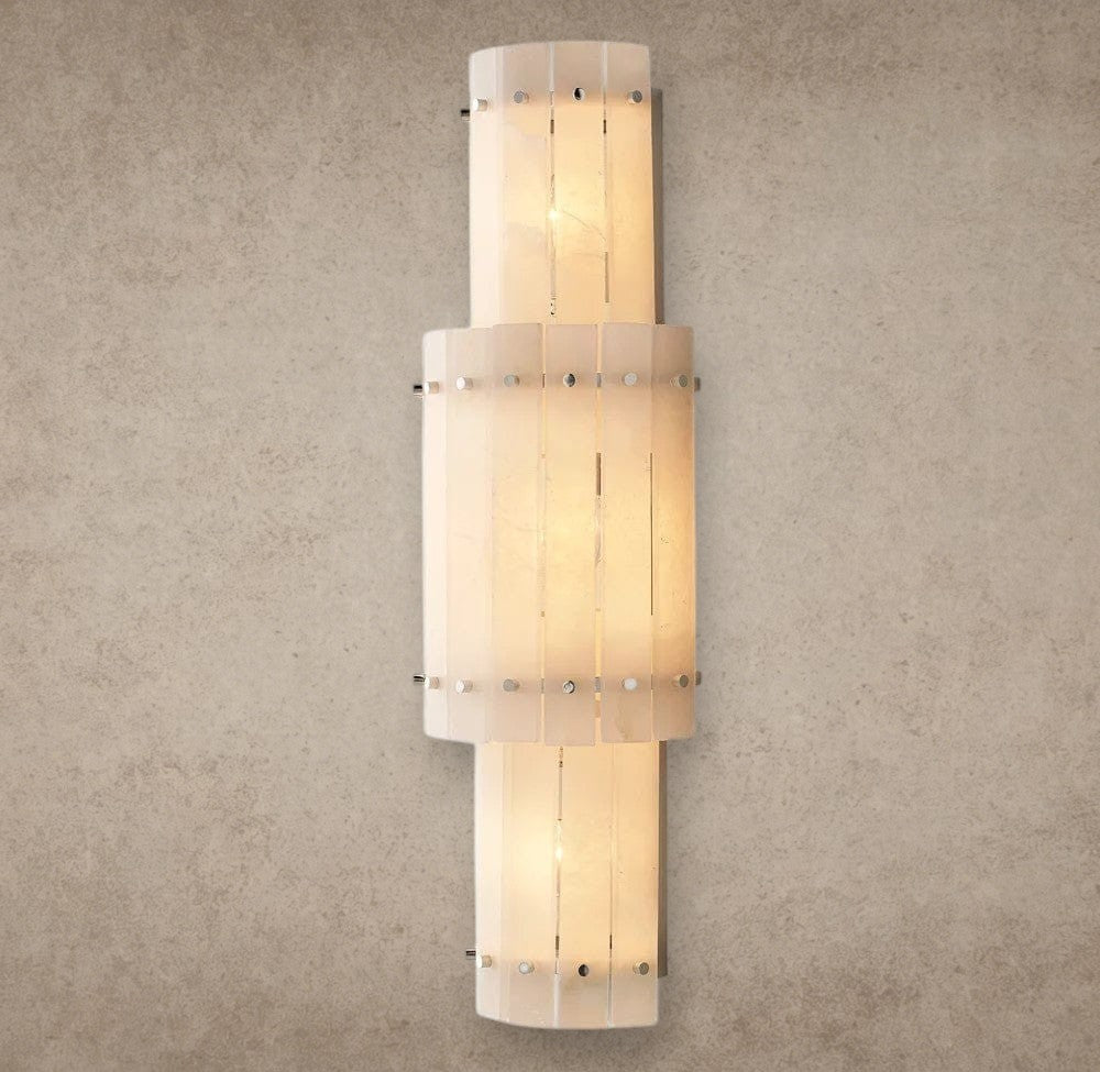 Nickle San Marco Alabaster Grand Round Sconce
