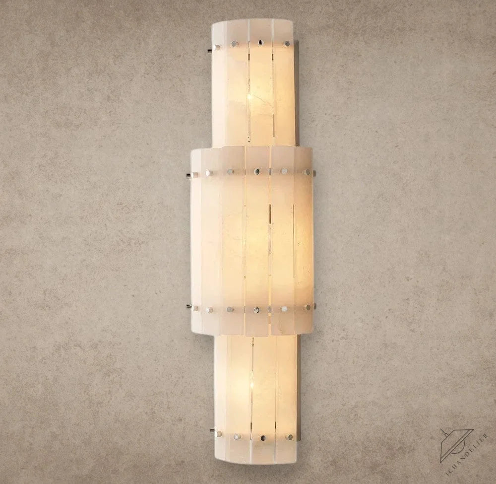 Nickle San Marco Alabaster Grand Round Sconce