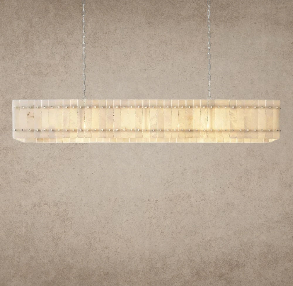 72" / Nickle San Marco Alabaster Linear Chandelier 54", 72"