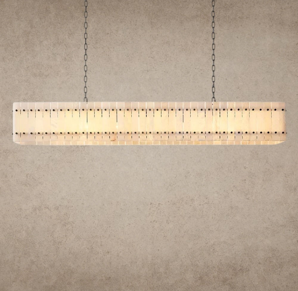72" / Bronze San Marco Alabaster Linear Chandelier 54", 72"