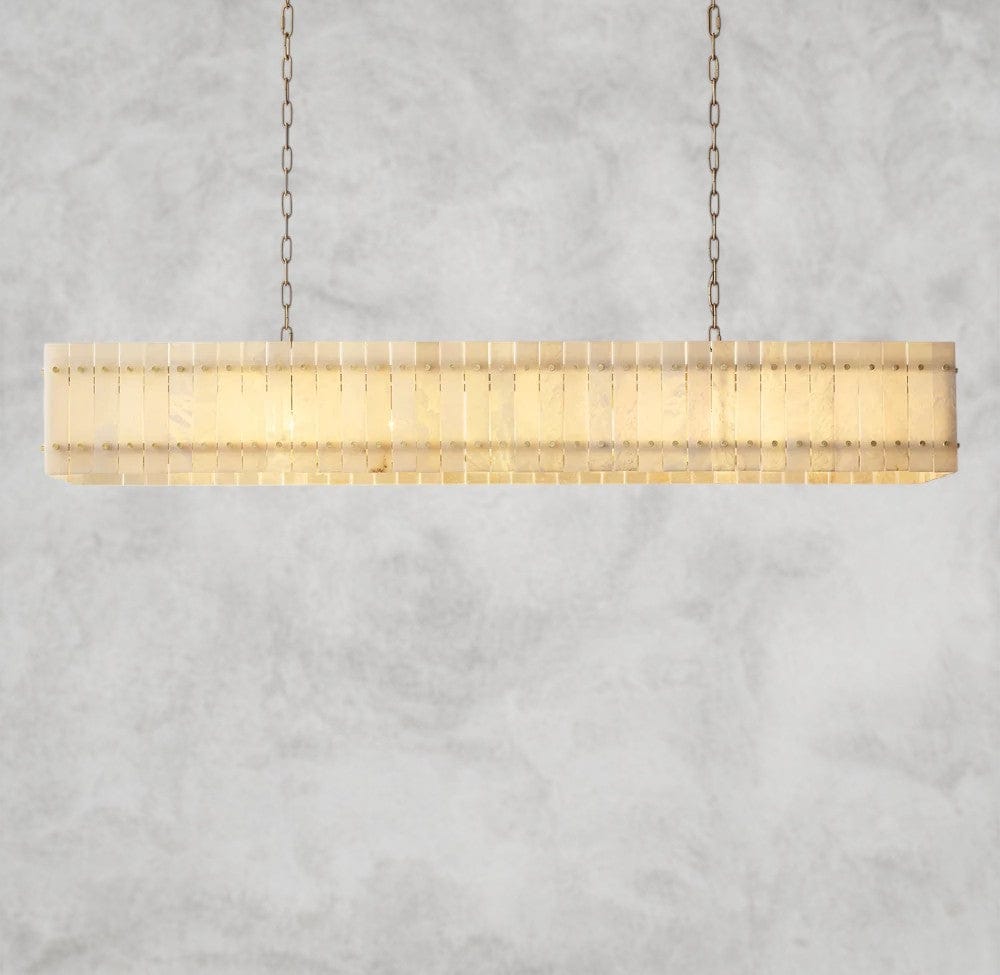 72" / Brass San Marco Alabaster Linear Chandelier 54", 72"