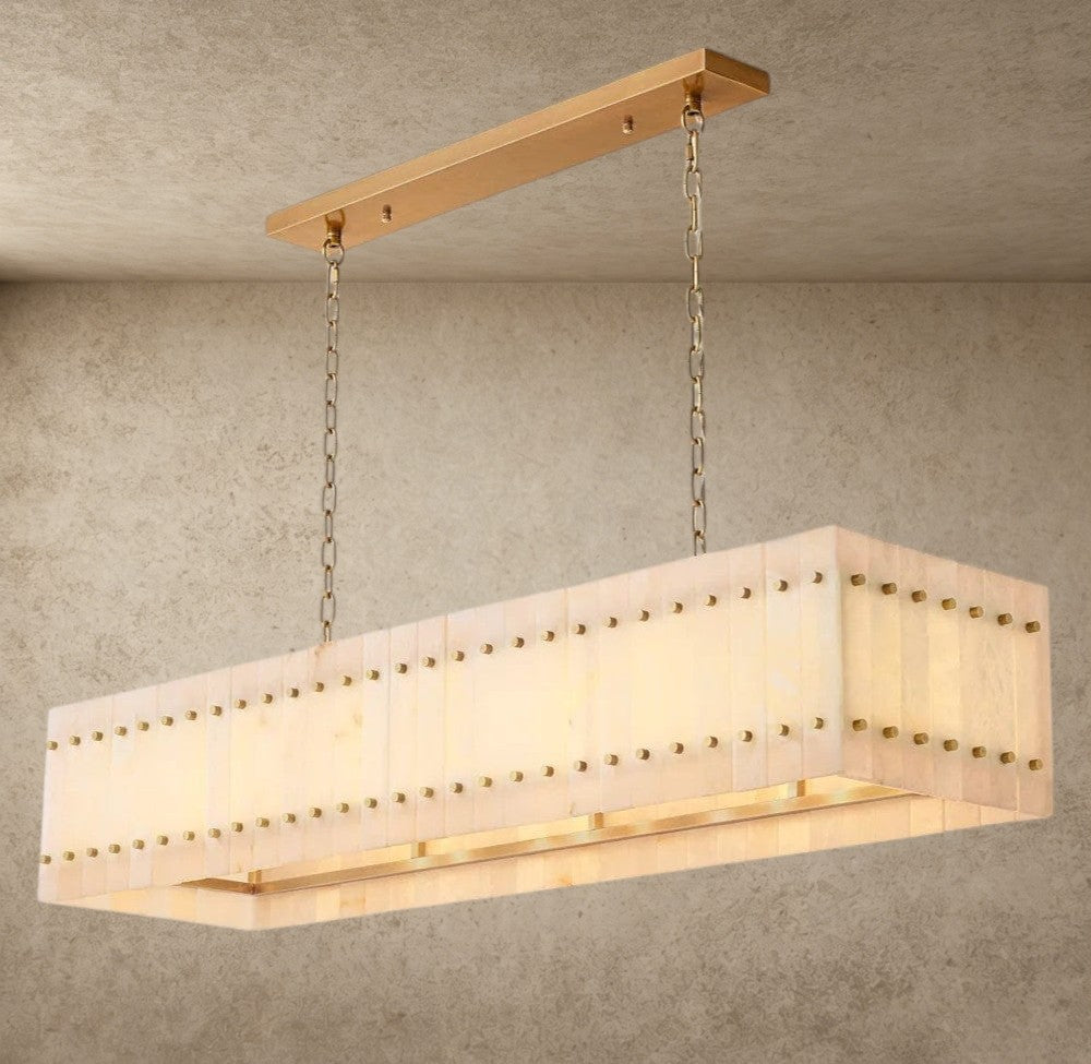 San Marco Alabaster Linear Chandelier 54", 72"