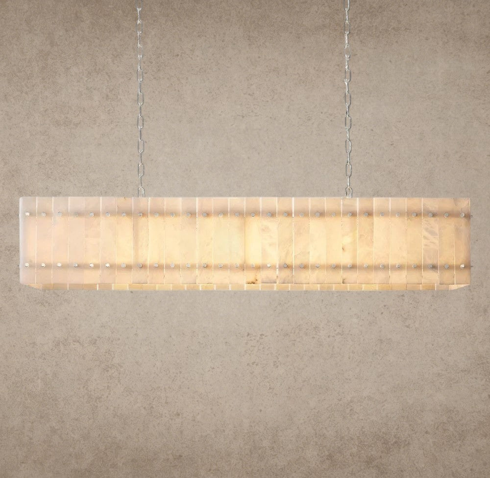 54" / Nickle San Marco Alabaster Linear Chandelier 54", 72"