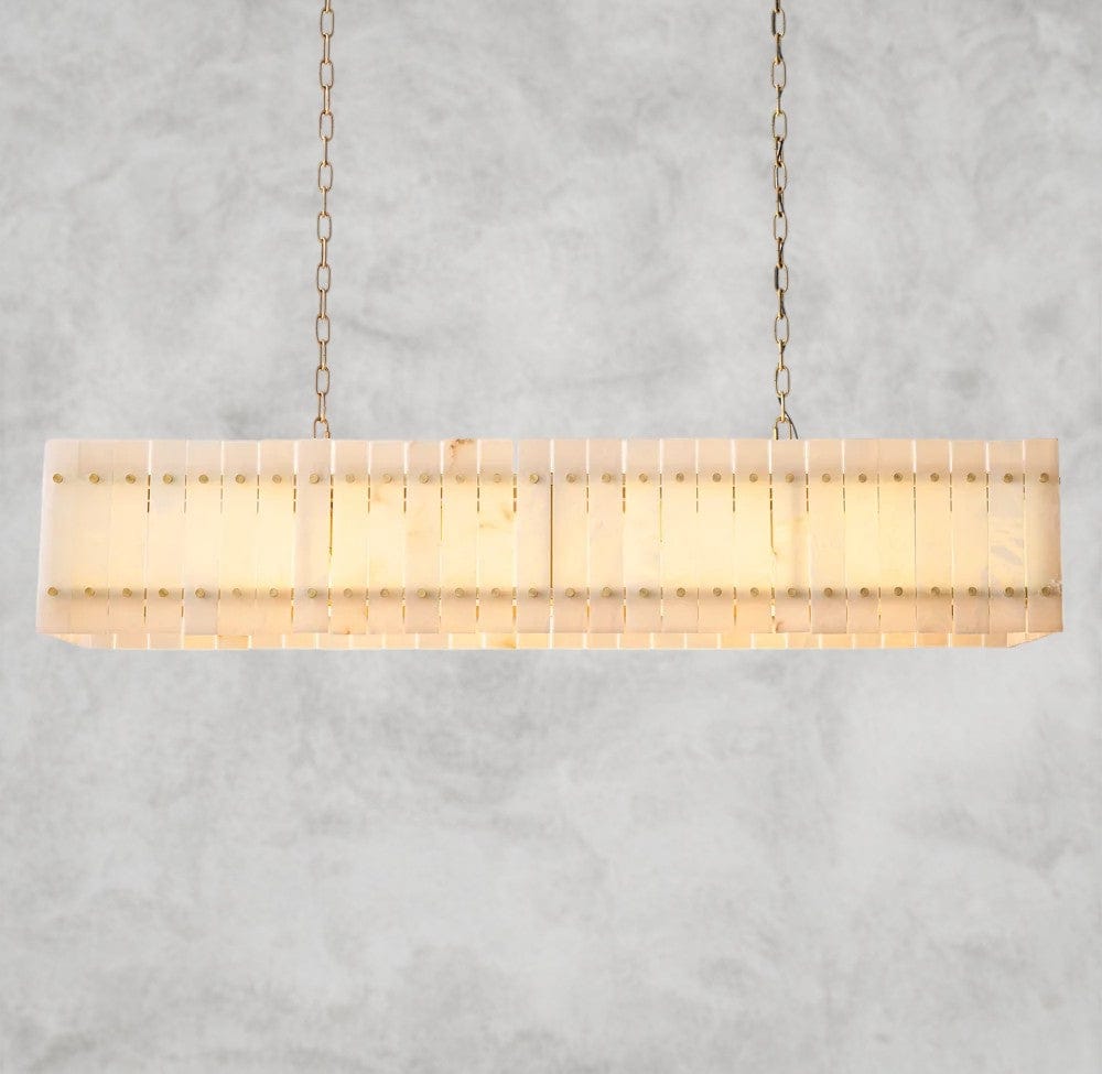 54" / Brass San Marco Alabaster Linear Chandelier 54", 72"