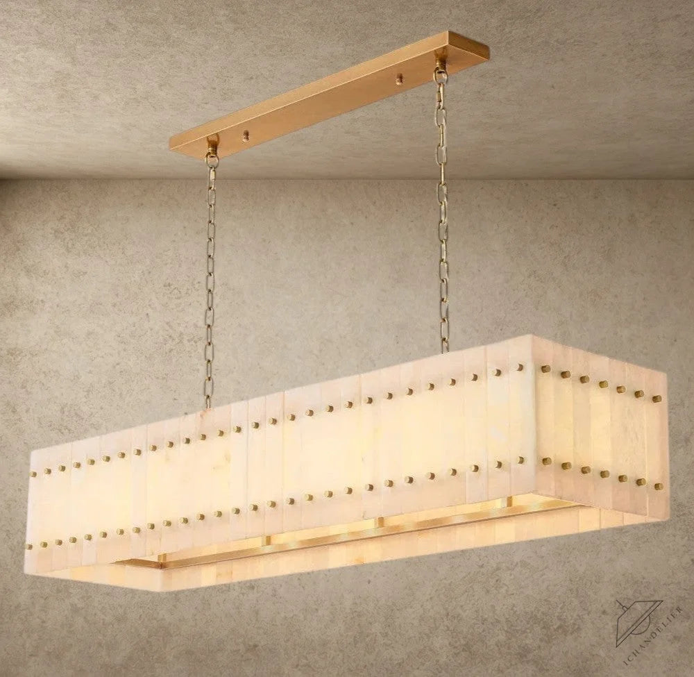 San Marco Alabaster Linear Chandelier 54", 72"