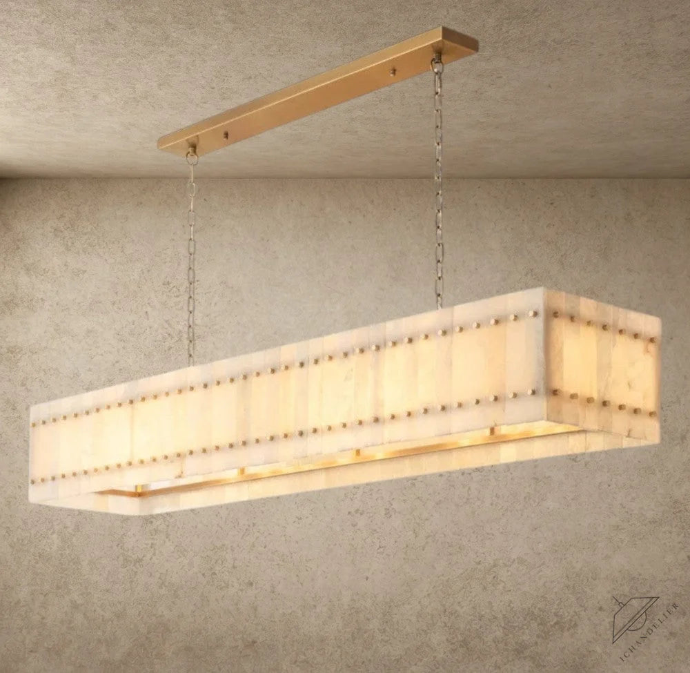 San Marco Alabaster Linear Chandelier 54", 72"