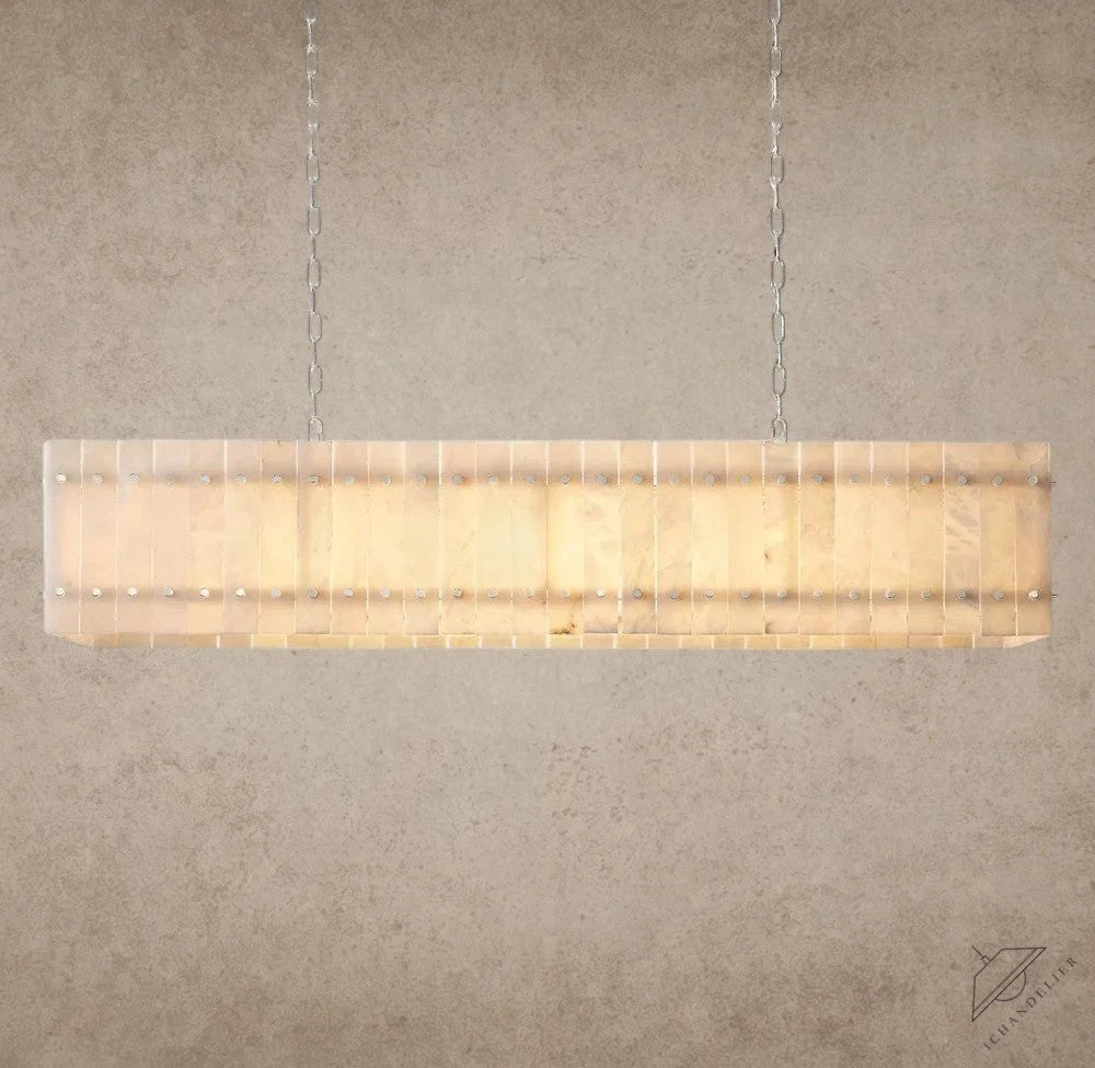 54" / Nickle San Marco Alabaster Linear Chandelier 54", 72"