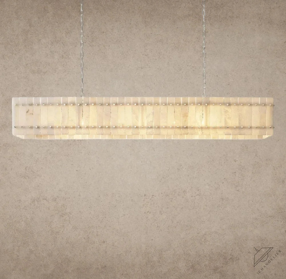 72" / Nickle San Marco Alabaster Linear Chandelier 54", 72"