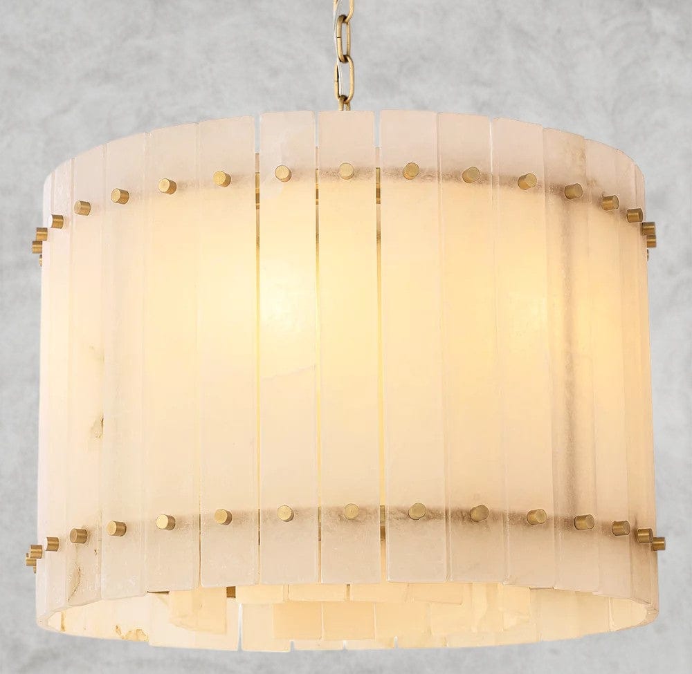 22" / Brass San Marco Alabaster Round Chandelier 22", 37", 48", 60"