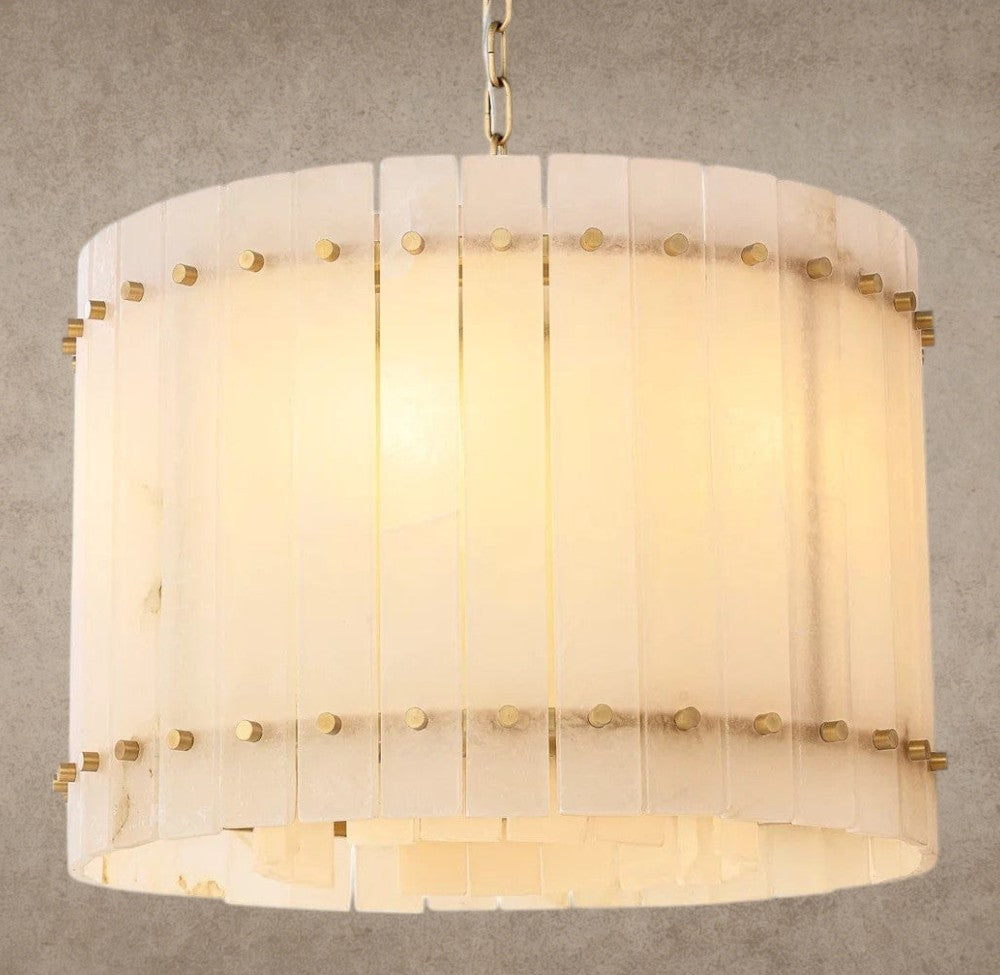 22" / Brass San Marco Alabaster Round Chandelier 22", 37", 48", 60"
