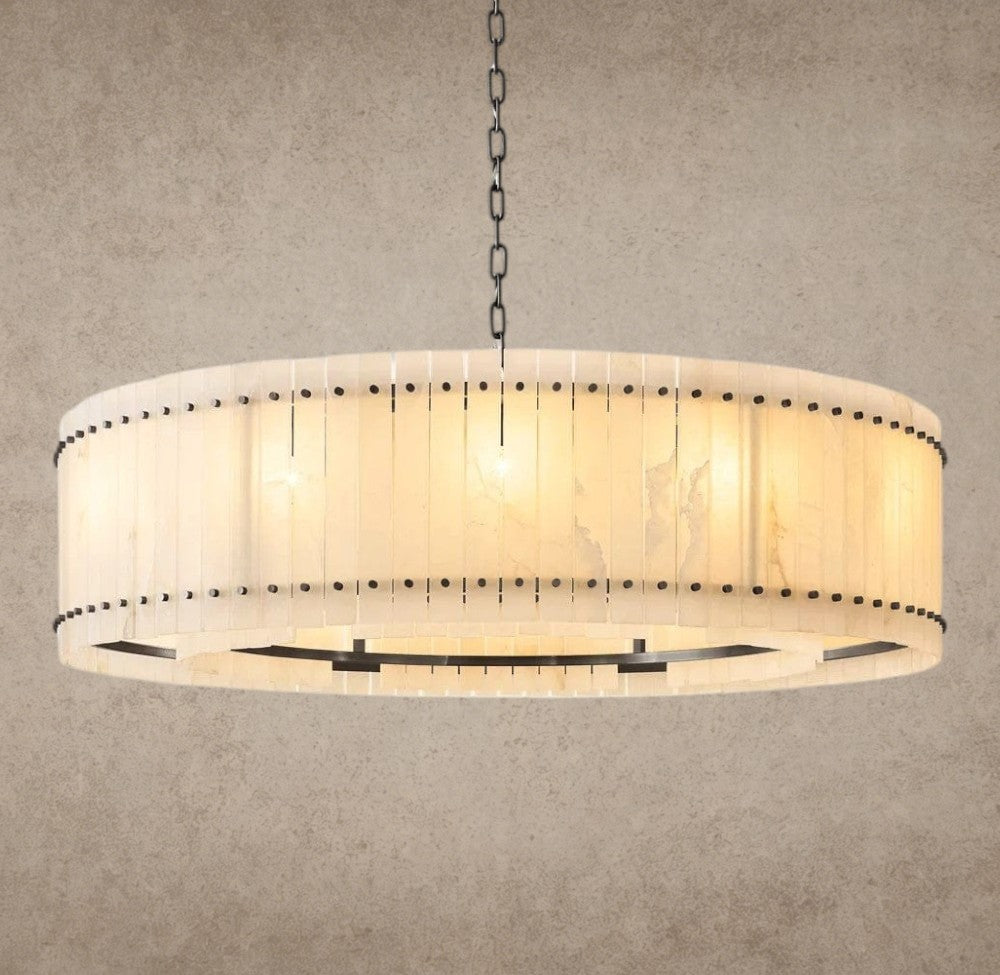 60" / Bronze San Marco Alabaster Round Chandelier 22", 37", 48", 60"