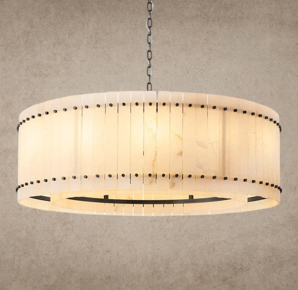 48" / Bronze San Marco Alabaster Round Chandelier 22", 37", 48", 60"