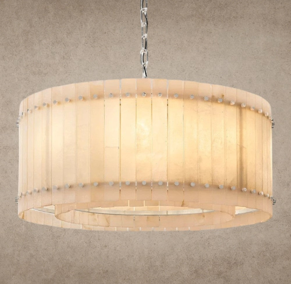 37" / Nickle San Marco Alabaster Round Chandelier 22", 37", 48", 60"