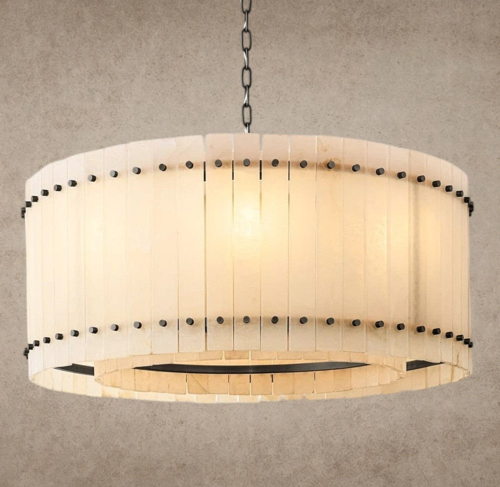 37" / Bronze San Marco Alabaster Round Chandelier 22", 37", 48", 60"