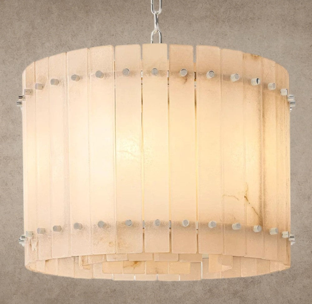 22" / Nickle San Marco Alabaster Round Chandelier 22", 37", 48", 60"