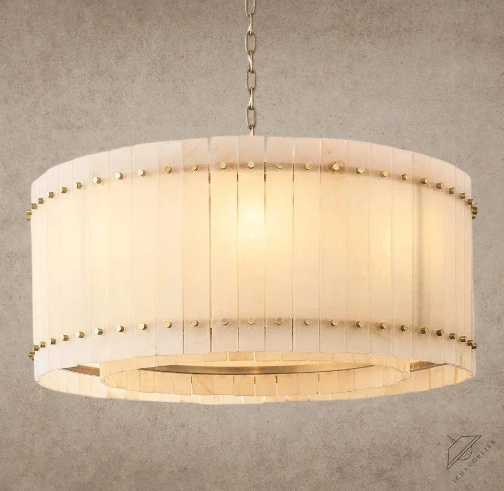 37" / Brass San Marco Alabaster Round Chandelier 22", 37", 48", 60"