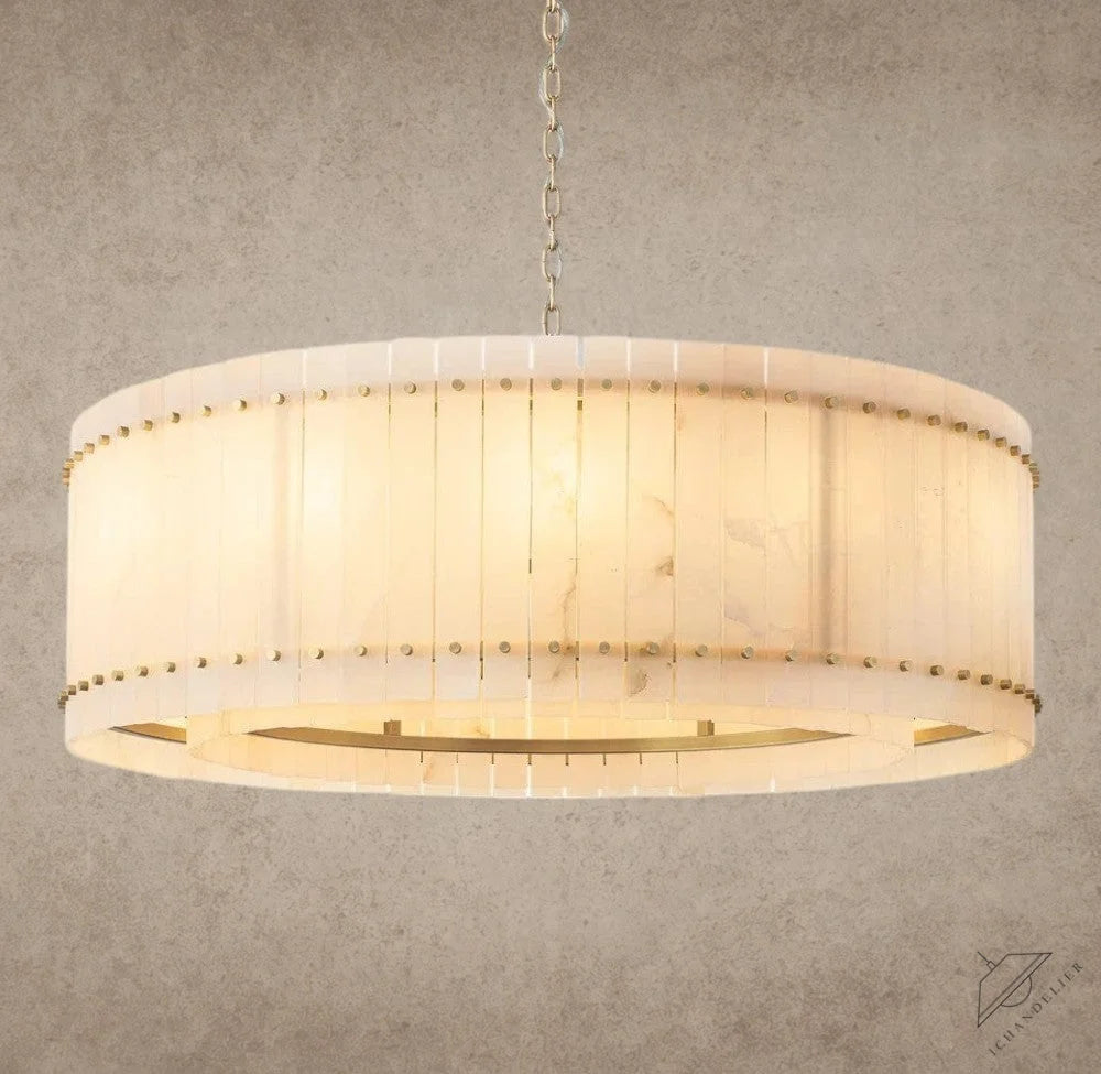 48" / Brass San Marco Alabaster Round Chandelier 22", 37", 48", 60"