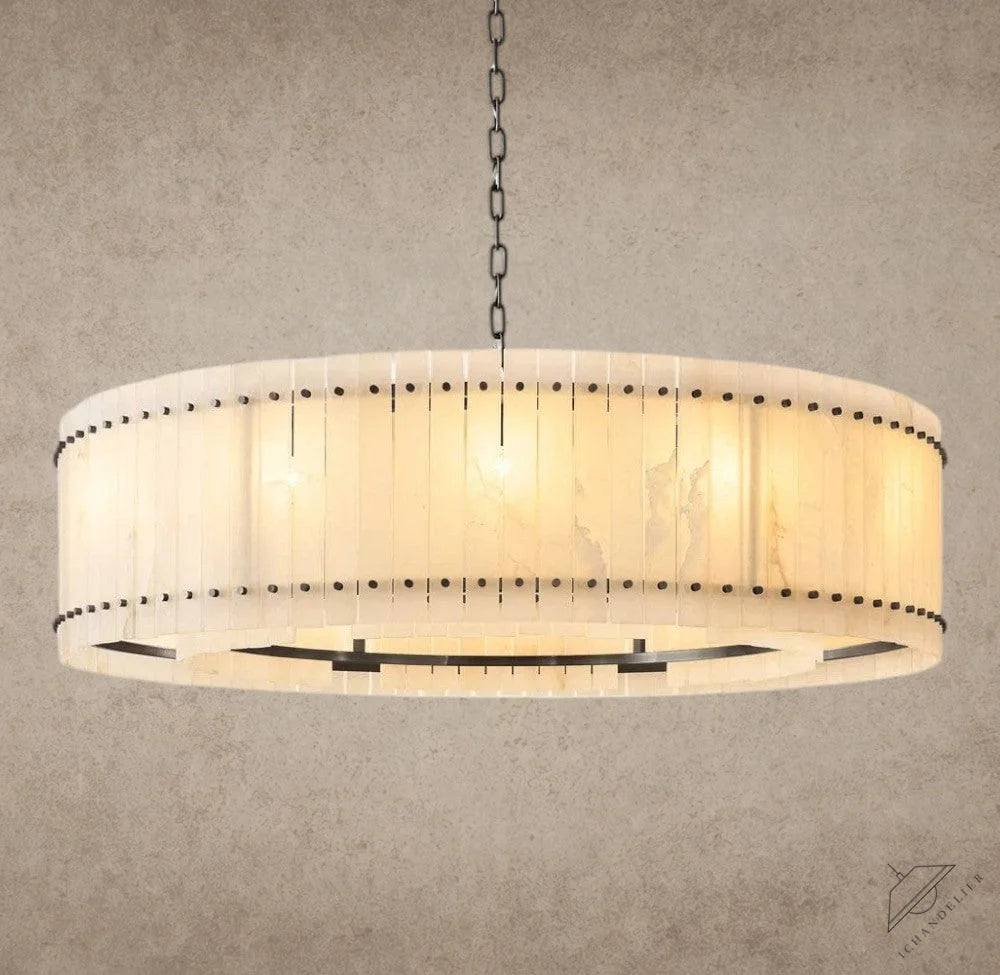60" / Bronze San Marco Alabaster Round Chandelier 22", 37", 48", 60"