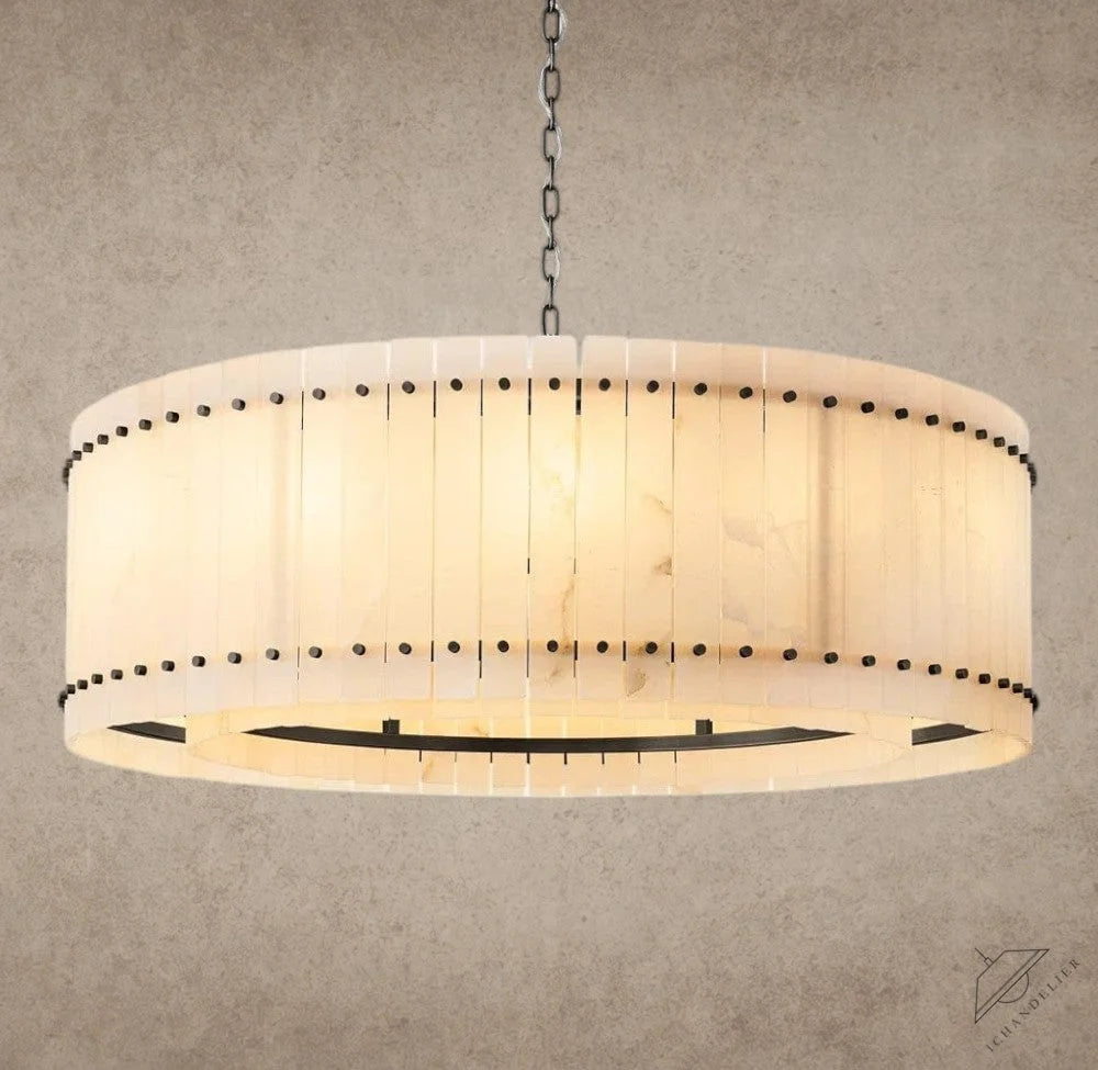48" / Bronze San Marco Alabaster Round Chandelier 22", 37", 48", 60"