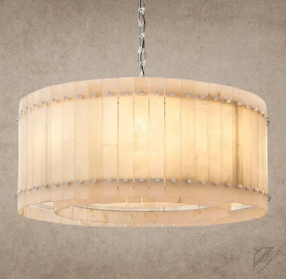 37" / Nickle San Marco Alabaster Round Chandelier 22", 37", 48", 60"