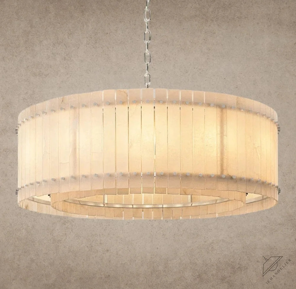 48" / Nickle San Marco Alabaster Round Chandelier 22", 37", 48", 60"