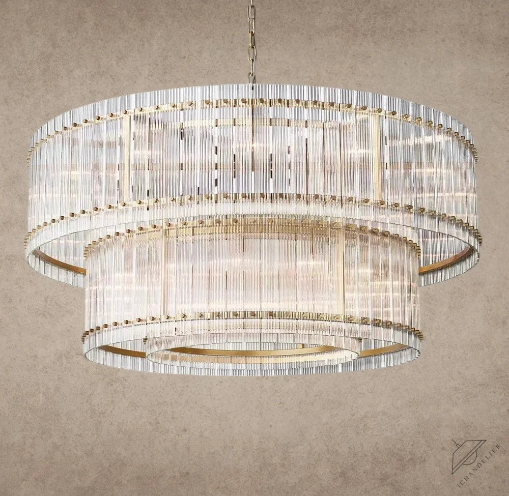 60" / Brass San Marco Two-Tier Round Chandelier 22", 37", 48", 60"